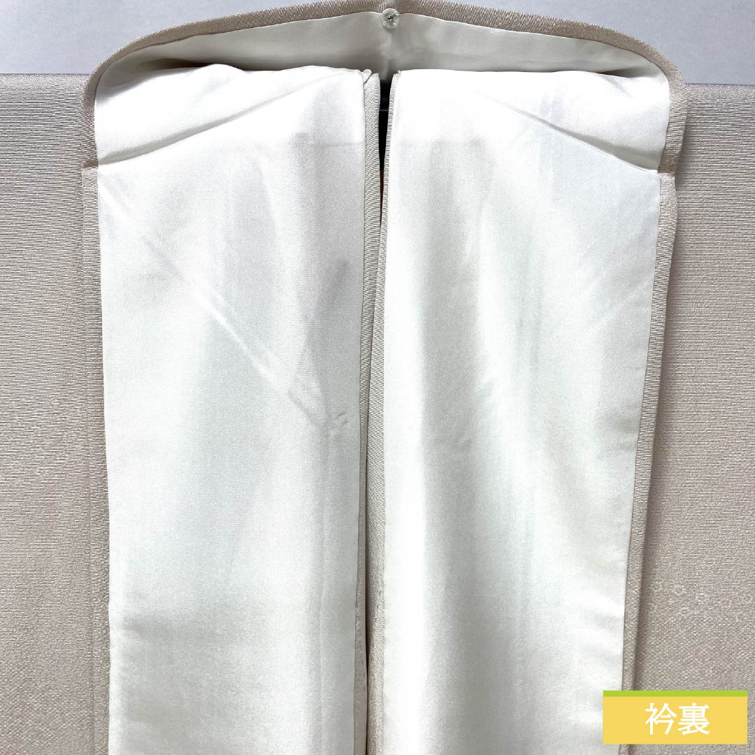 小紋 正絹 身丈164.5cm 裄丈68cm 単衣 白茶色(しらちゃいろ) 丹後ちりめん 極型江戸小紋 染師光擴 彫師双光 Sランク ベージュ系 1115004982425