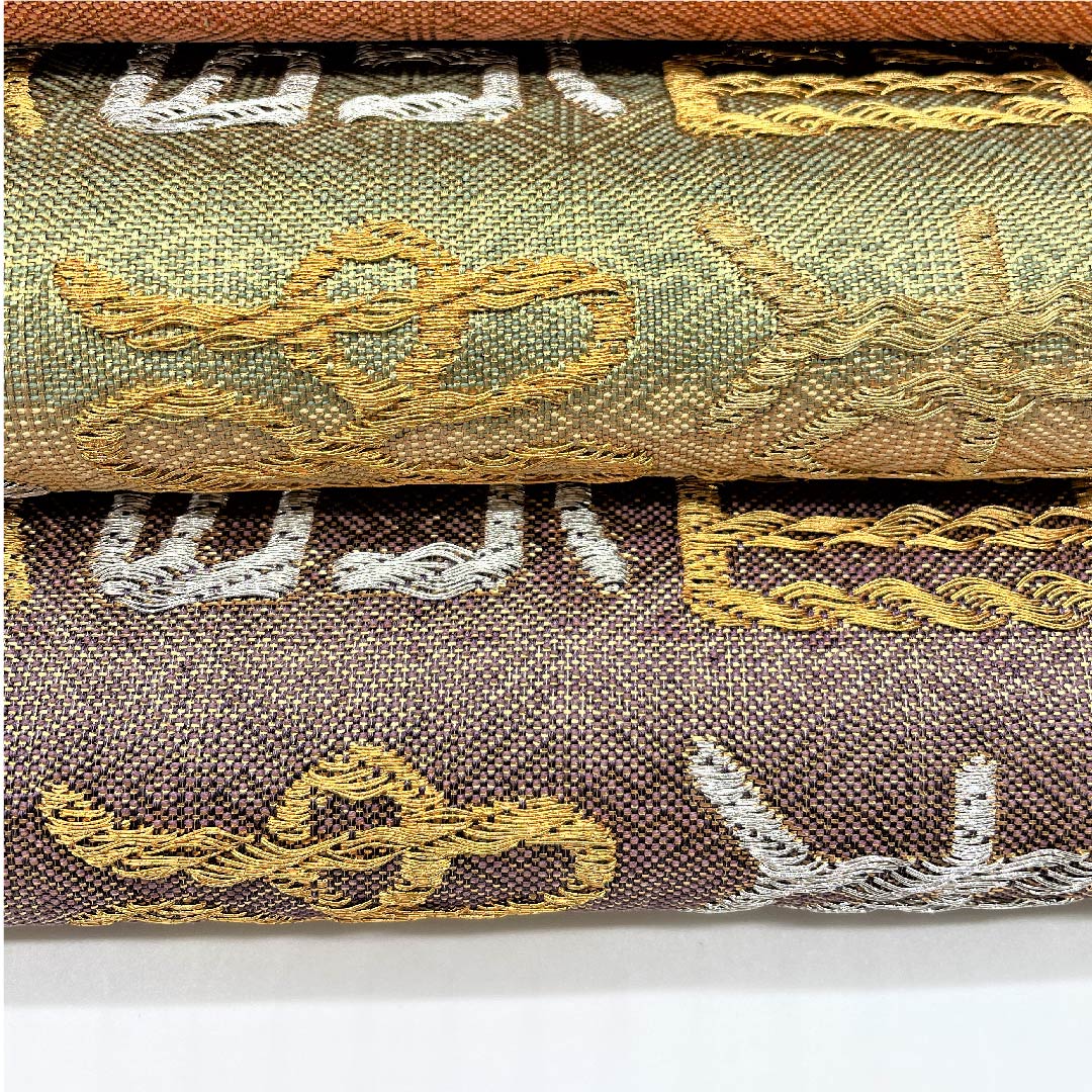 袋帯 横段 文字柄 帯丈428cm 正絹 Aランク ポイント柄 フォーマル グラデーション系 1123005513399