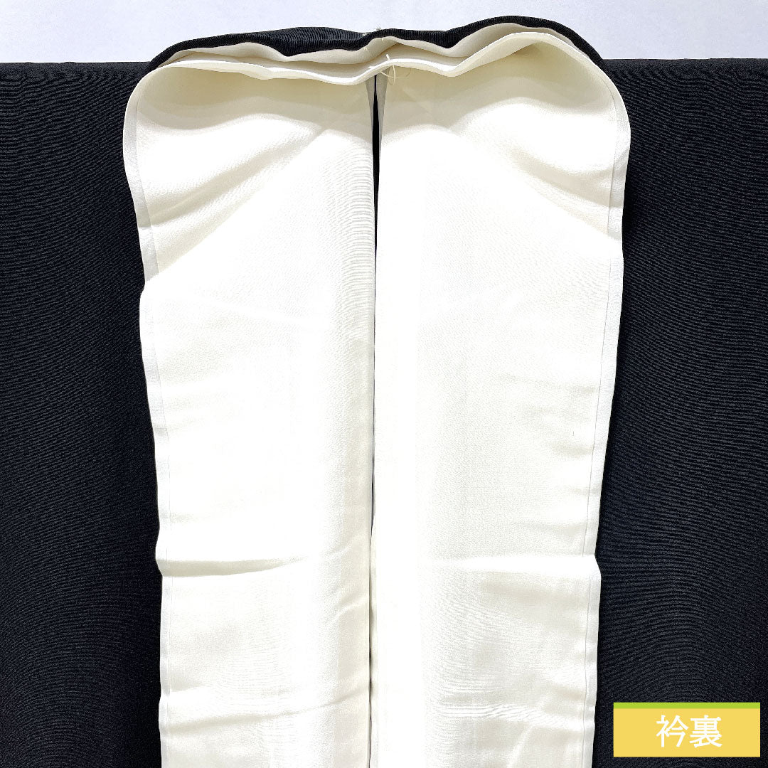 黒留袖 正絹 身丈150cm 裄丈64cm 袷 京友禅 吉祥文様 五つ紋 轡十字(くつわじゅうじ) Sランク 黒系 1111001772110