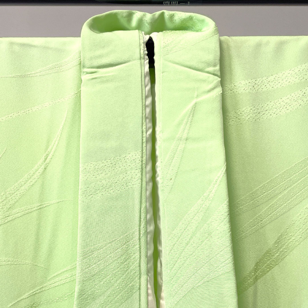 色無地 正絹 黄緑色 笹 身丈151.5cm 裄丈62cm 袷 Sランク 緑系 1114000892219