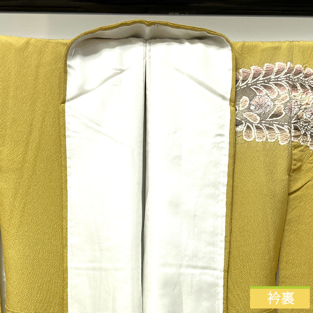 訪問着 正絹 袷 身丈157.5cm 裄丈63.5cm 楊梅色 辻ヶ花 Sランク ベージュ系 1112003512325