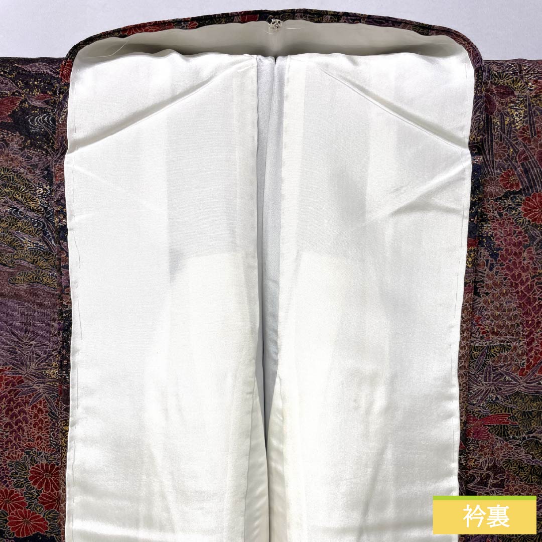 小紋 正絹 身丈153.5cm 裄丈63cm 袷 檳榔子黒色(びんろうじぐろいろ) 型染 古典柄 Sランク 黒系 1115005312210