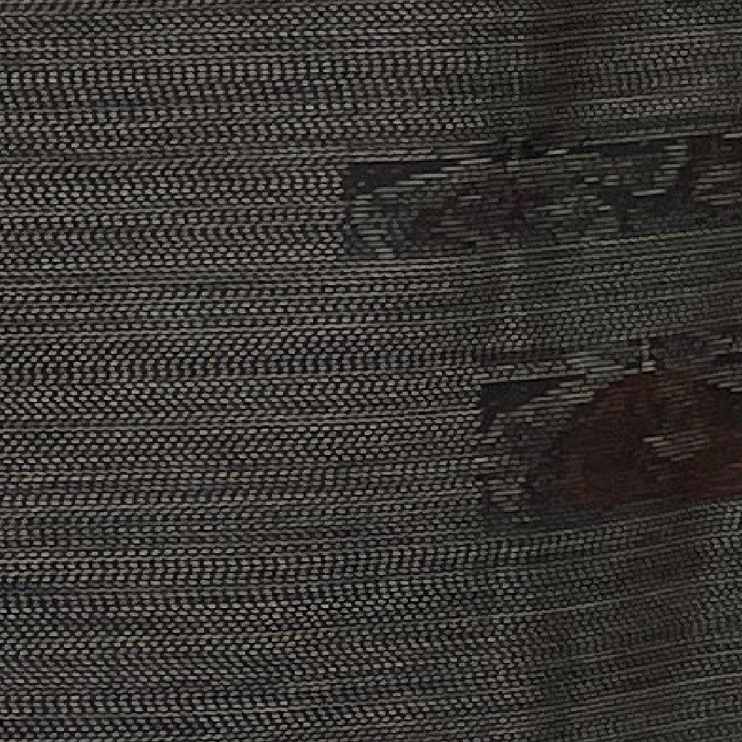 大島紬 身丈154.5cm 裄丈62cm 緯総絣 草花模様 正絹 Aランク 袷 黒系 1116001523210