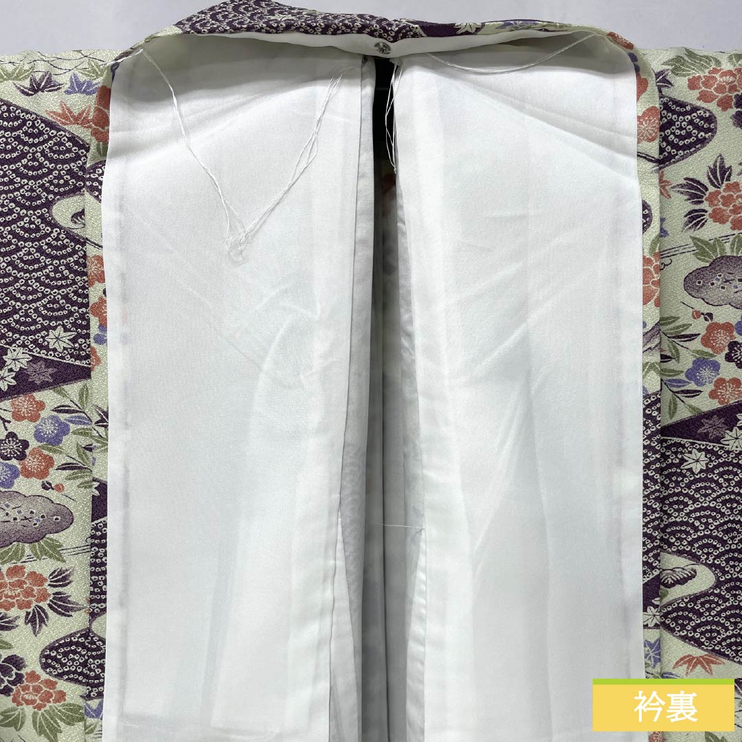 小紋 ポリエステル Sランク 身丈164cm 裄丈65.5cm 袷 古代紫色(こだいむらさきいろ) 古典柄 洗える着物 紫系 1115006782420