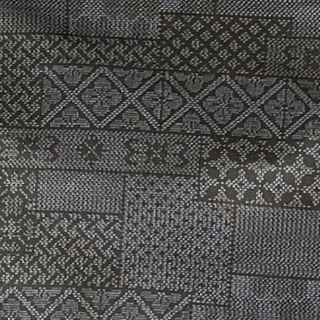 大島紬 身丈169.5cm 裄丈68cm 経緯絣 正倉院文様 正絹 Aランク 袷 紺系 1116001863518