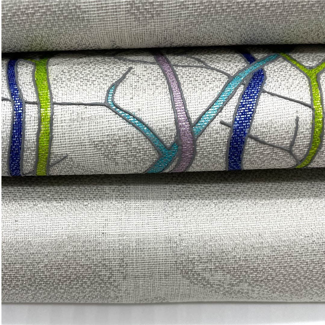 袋帯 薄鼠色(うすねずいろ) 抽象模様 染織作家 斉藤上太郎 帯丈458cm 正絹 Sランク ポイント柄 カジュアル グレー系 1123006832422