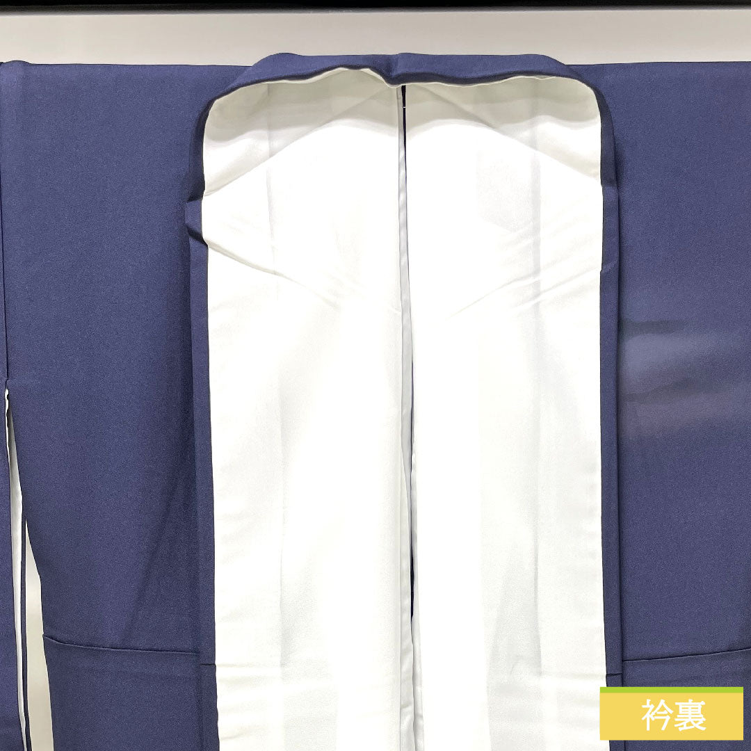 訪問着 正絹 袷 身丈167cm 裄丈66.5cm 瞑色(めいしょく) 風景模様 Aランク 紺系 1112004293518