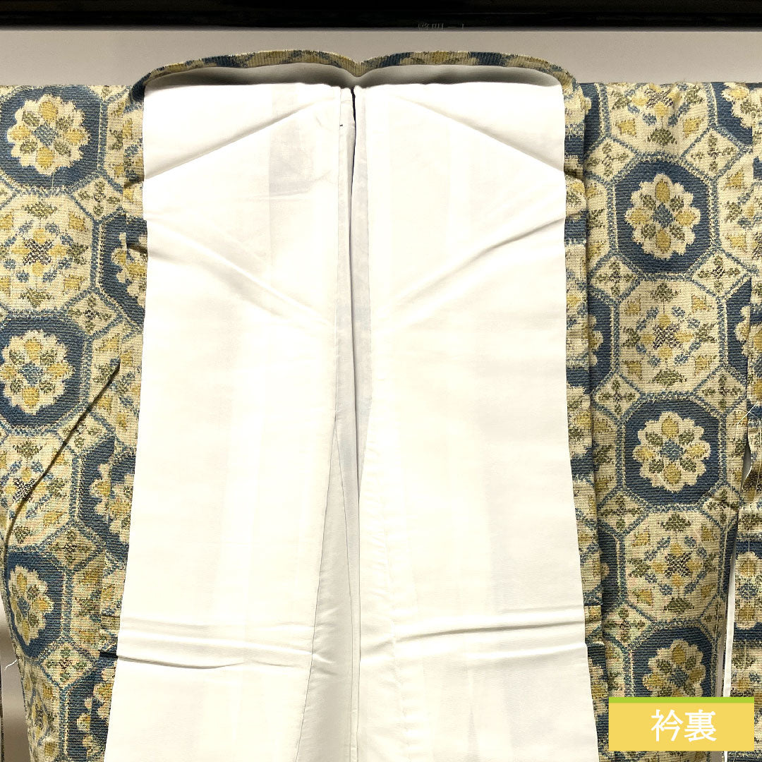 Murayama Oshima Tsumugi, pure silk, length 156cm, sleeve length 64cm, soba-kiri color, abstract pattern, basting thread included, unused, S rank, lined, beige, 1116002892325