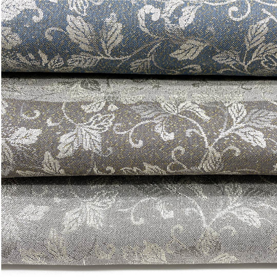 袋帯 水銀色(すいぎんいろ) 銀通し 唐草模様 帯丈430cm 正絹 Sランク 六通 セミフォーマル グラデーション系 1123008792399