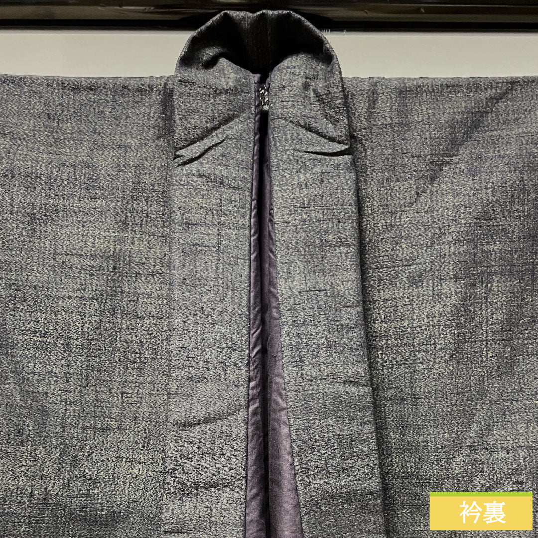 男物 正絹 身丈138.5cm 裄丈71cm Sランク 袷 黒系 1119000662310