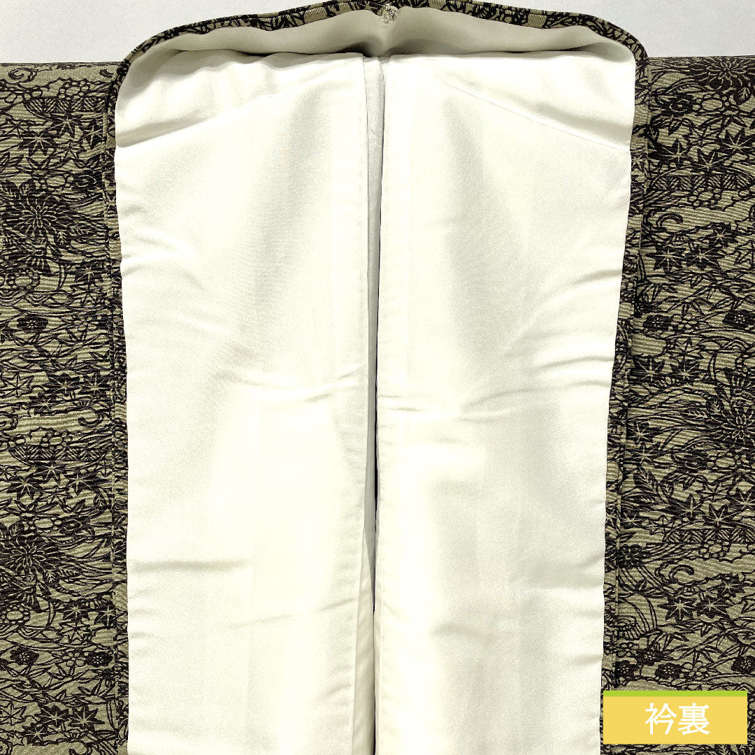 小紋 正絹 身丈163cm 裄丈65.5cm 袷 江戸鼠色(えどねずいろ) 型染 茶屋辻 Sランク グレー系 1115004692422