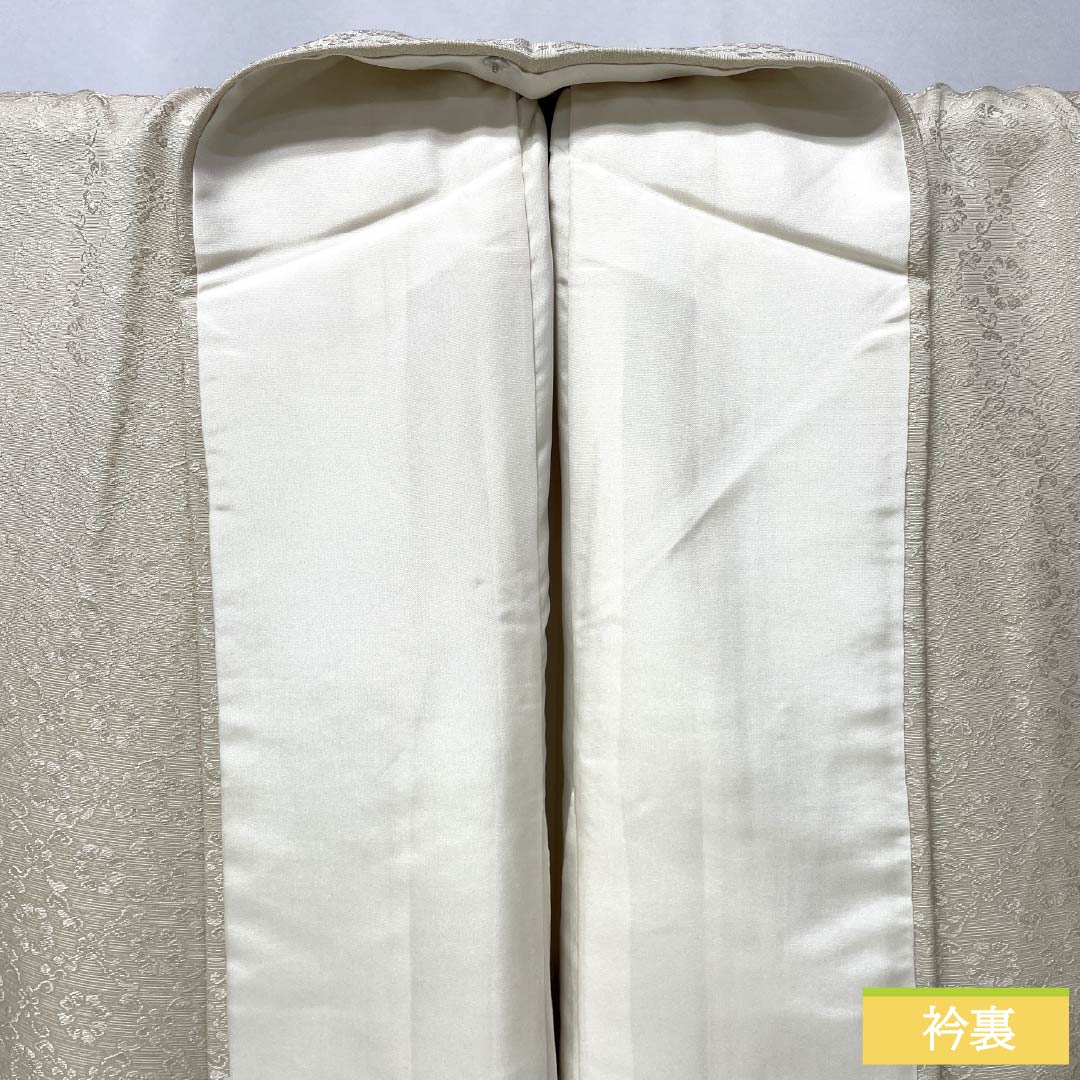 訪問着 正絹 Sランク 袷 身丈158cm 裄丈66cm 生成り色(きなりいろ) 付下げ 京友禅 雪輪 白系 1112006782311