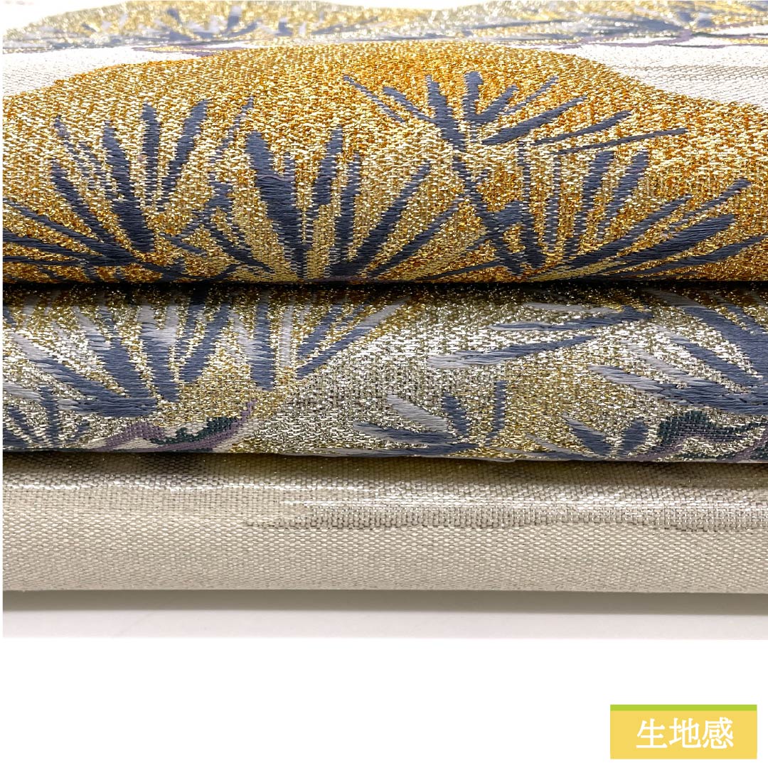 袋帯 正絹 白練色(しろねりいろ) 明綴 松 帯丈438cm Sランク 全通 フォーマル 白系 1123012052311