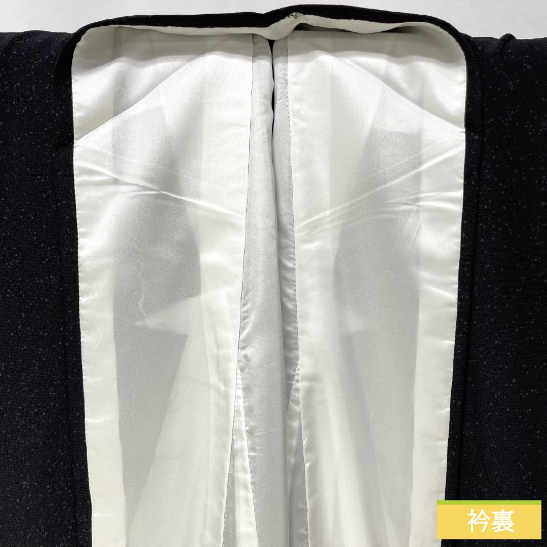 訪問着 ポリエステル Sランク 袷 身丈166.5cm 裄丈68cm 山本寛斎 蒲萄 洗える着物 付下げ 黒系 1112006942510