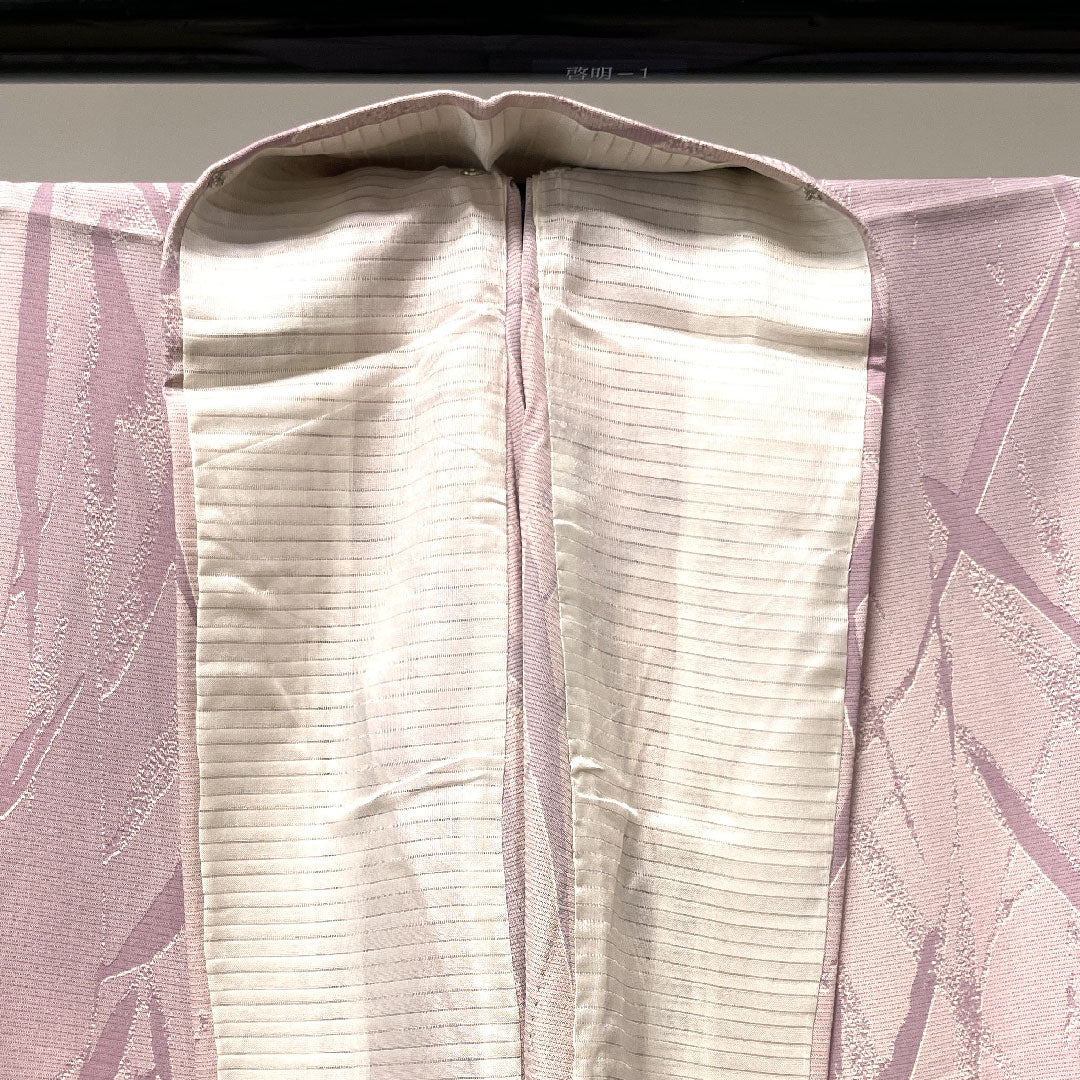 夏物 正絹 小紋 身丈159cm 裄丈62.5cm 桜色(さくらいろ) 抽象模様 しつけ糸付き 未使用品 絽 Aランク ピンク系 1132000533313