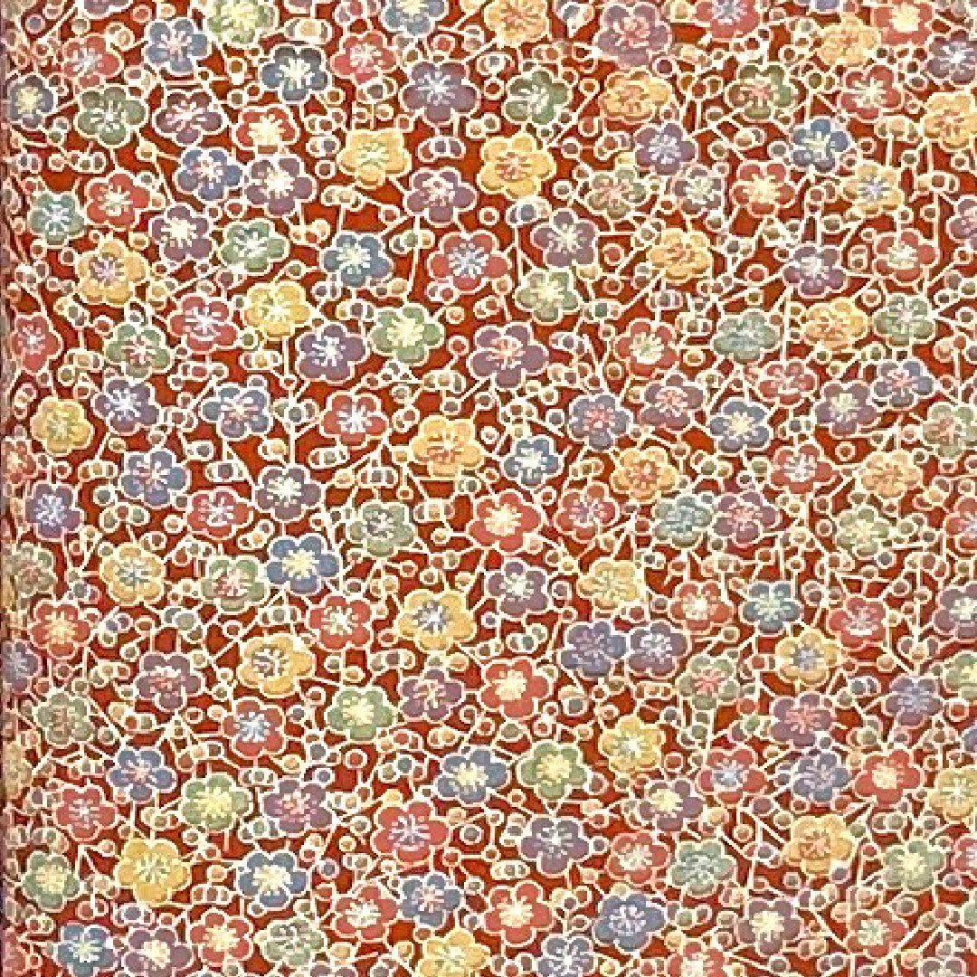 小紋 身丈156.5cm 裄丈61cm 袷 梅模様 ポリ Sランク 茶系 1115000832314