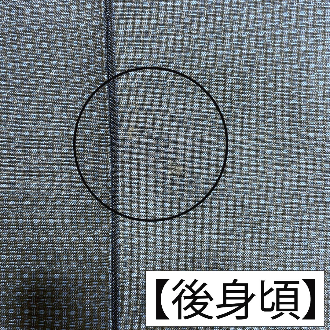 男物 正絹 Sランク 身丈143cm 裄丈68cm 大島紬 100亀甲 横双 袷 紺系 1119002182418