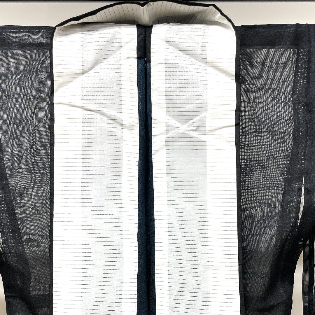 Summer item, pure silk, plain color, length 159cm, sleeve length 64.5cm, landscape pattern, gauze, S rank, black, 1132001292310