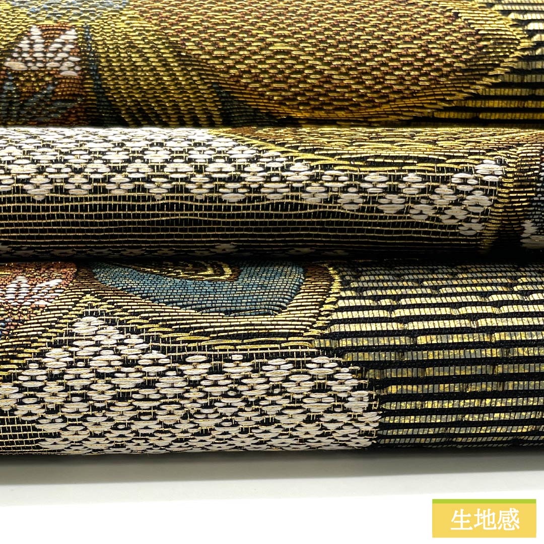 袋帯 正絹 引箔 流水 鹿の子 綾金 帯丈436cm Sランク 六通 フォーマル 金系 1123013462321