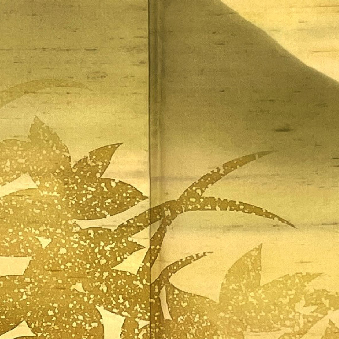 訪問着 袷 身丈157cm 裄丈63cm 牛首紬 遠山 草葉模様 正絹 Sランク 黄系 1112000522323