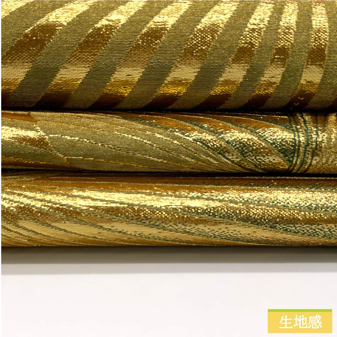 袋帯 正絹 金色(きんいろ) 蝶 リバーシブル 帯丈432cm Sランク 全通 フォーマル 金系 1123011992321