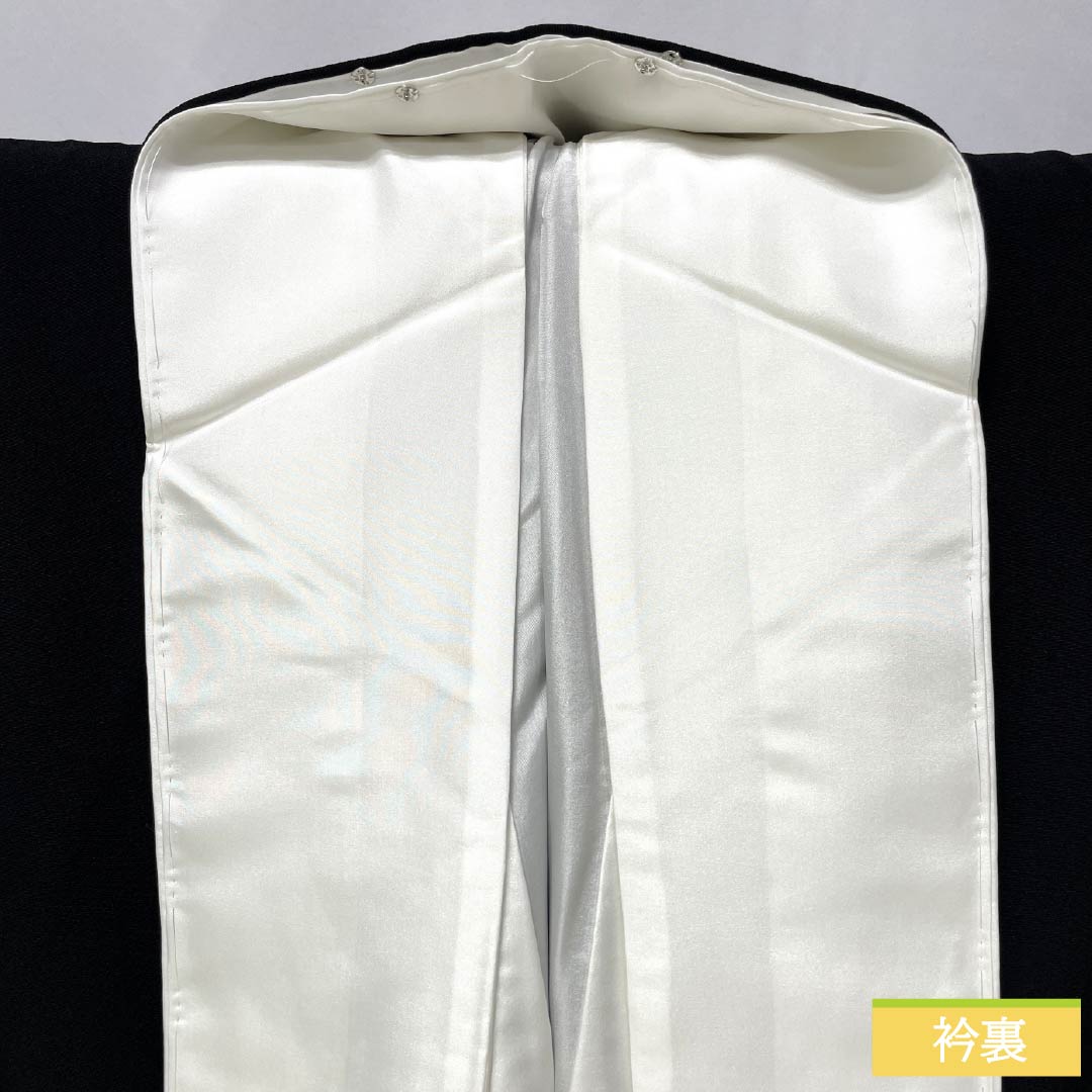 黒留袖 正絹 Aランク 身丈155.5cm 裄丈66.5cm 袷 京友禅 五つ紋 丸に木瓜 吉祥文様 金駒刺繡 鶴 五つ紋 黒系 1111001953310