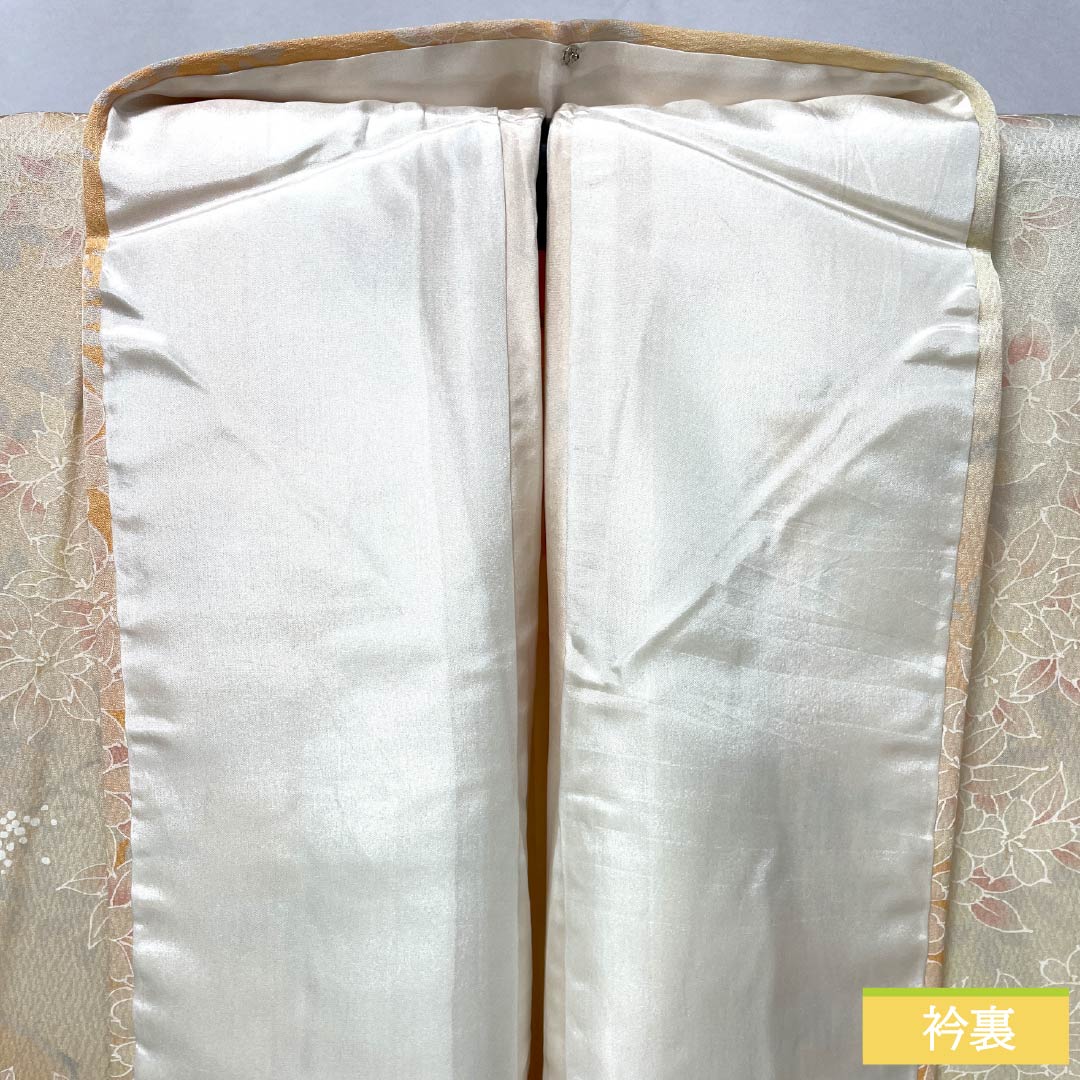 小紋 正絹 身丈154.5cm 裄丈63.5cm 袷 朱華色(はねずいろ) 総花 Bランク 橙系 1115004994226