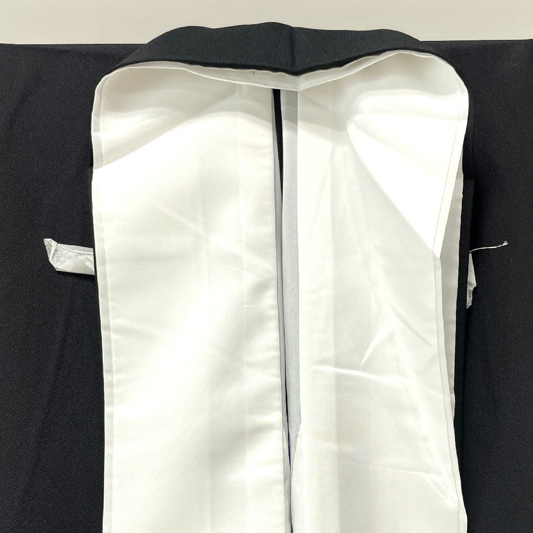 Black formal kimono, length 170.5cm, sleeve length 66cm, lined, no crest, with basting thread, unused, Kyo-Yuzen, Katsura Imperial Villa, landscape pattern, pure silk, S rank, none, black, 1111001092610