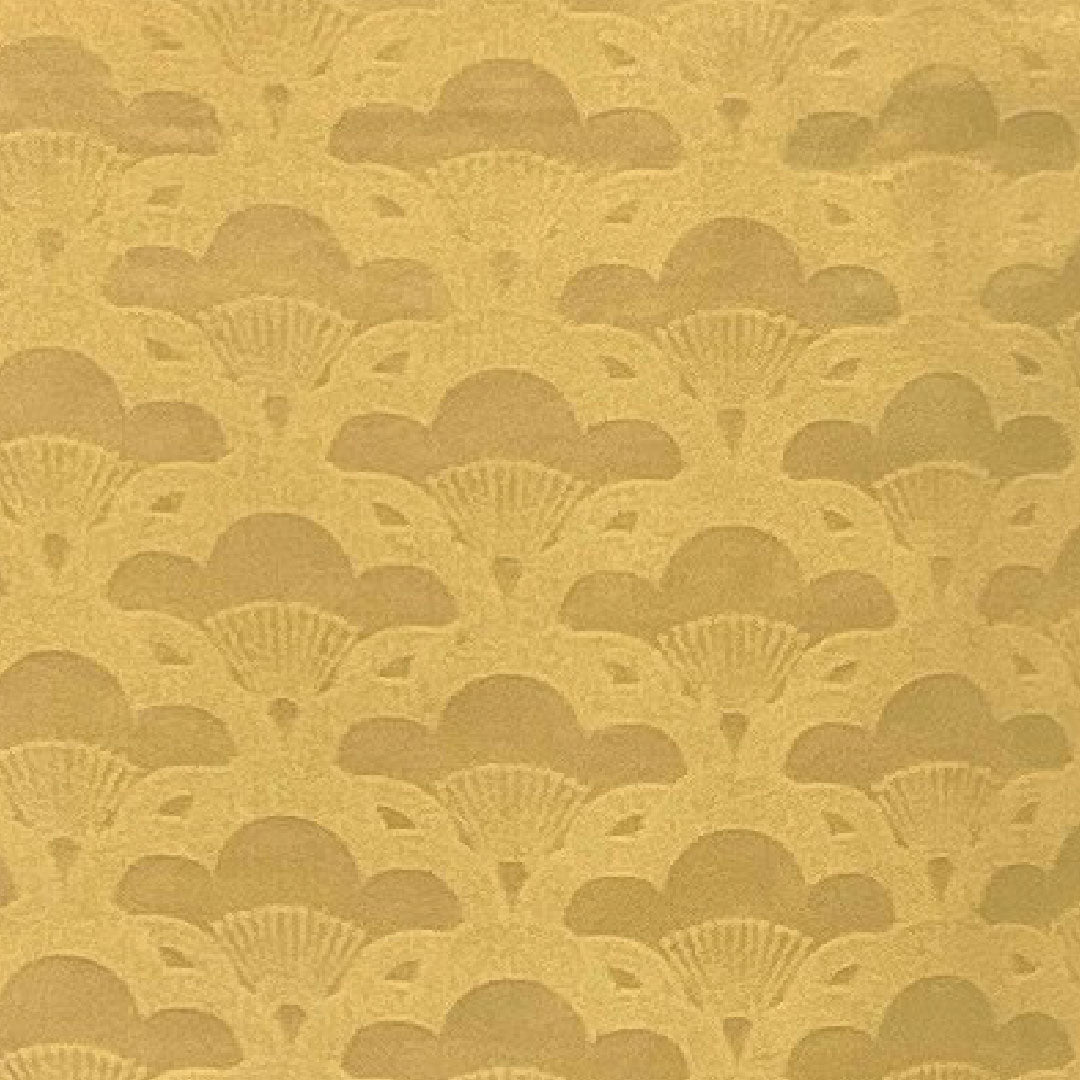 色無地 梅 木瓜 身丈162.5cm 裄丈63.5cm 袷 正絹 Aランク 黄系 1114000393423