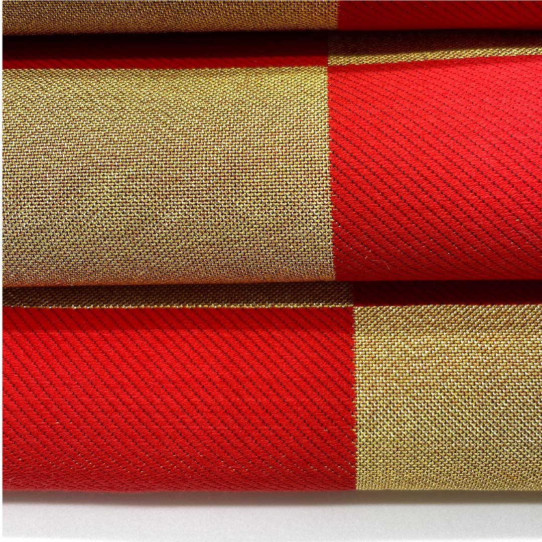 袋帯 金色 振袖用 市松 帯丈432cm 正絹 Aランク 六通 フォーマル 金系 1123006233321