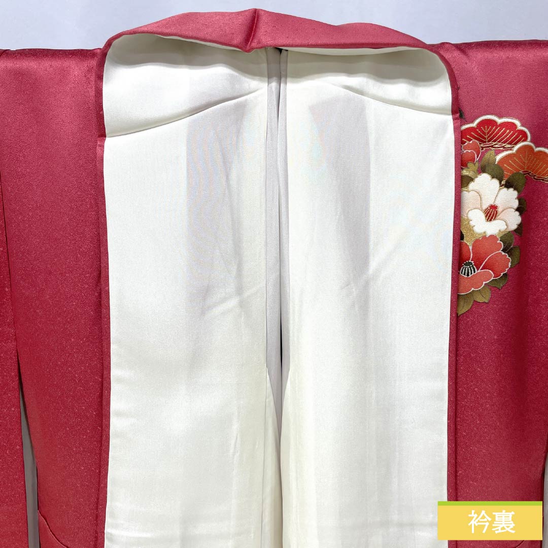 振袖 正絹 Aランク 身丈153.5cm 裄丈64cm 袷 紅鶸色(べにひわいろ) 京友禅 花丸文 牡丹 ソフトガード加工 ピンク系 1113002843213