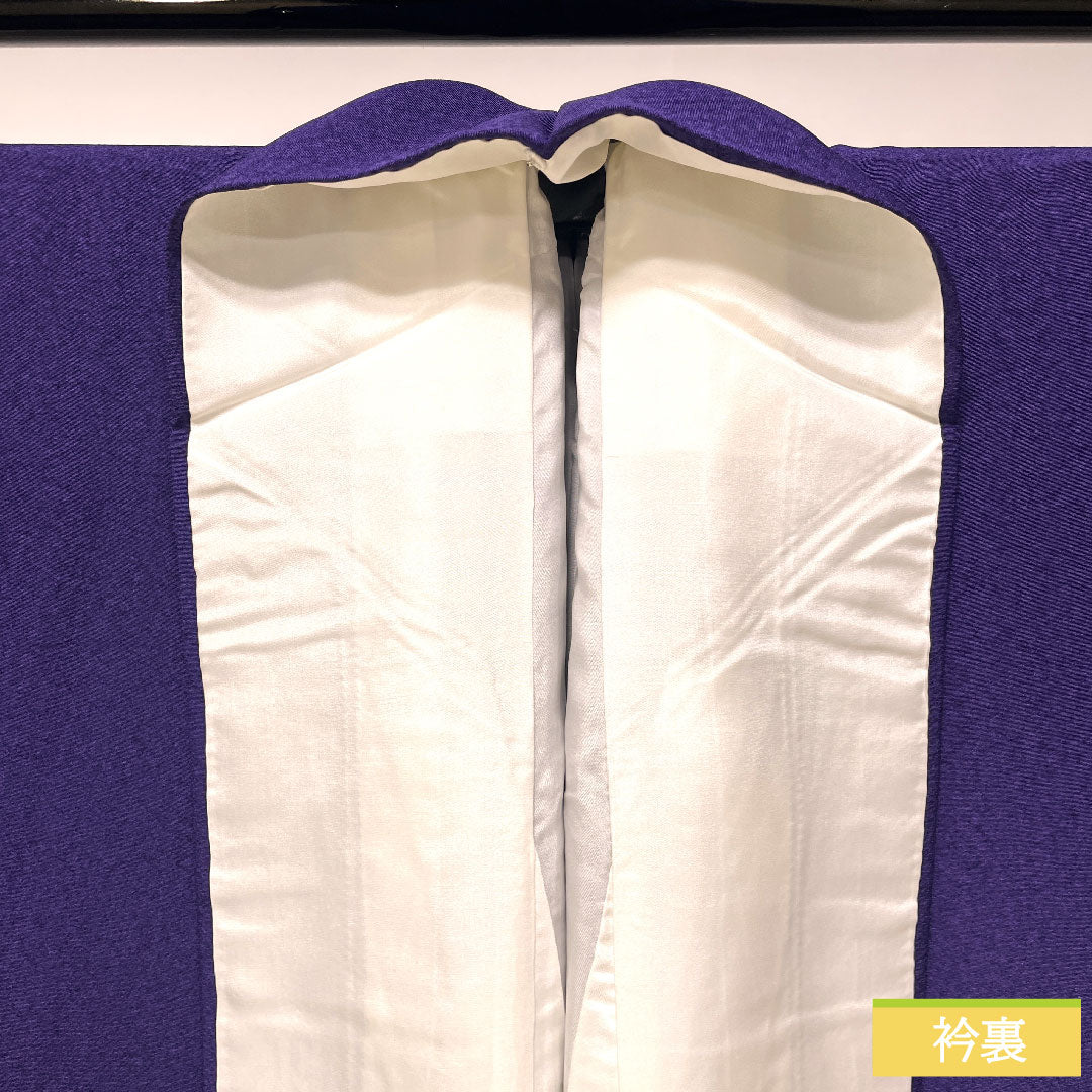 Homongi, pure silk, lined, length 163.5cm, sleeve length 68cm, Edo purple, tataki-zome, Toyama pattern, Shiawase Guard processing, S rank, purple, 1112004862420