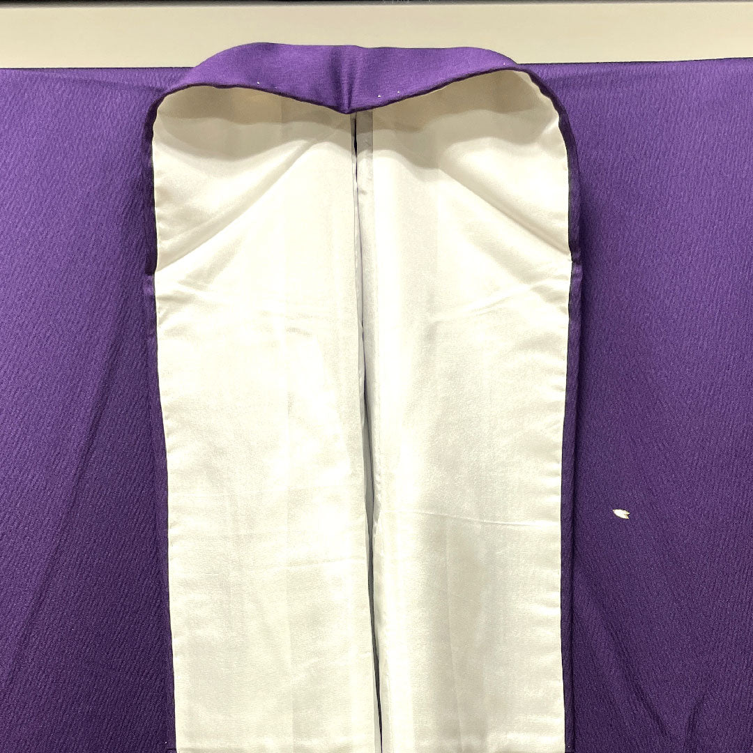 訪問着 正絹 袷 身丈155cm 裄丈68cm 深紫色 金彩加工 しつけ糸付き 吉祥文様 Sランク 紫系 1112003192320