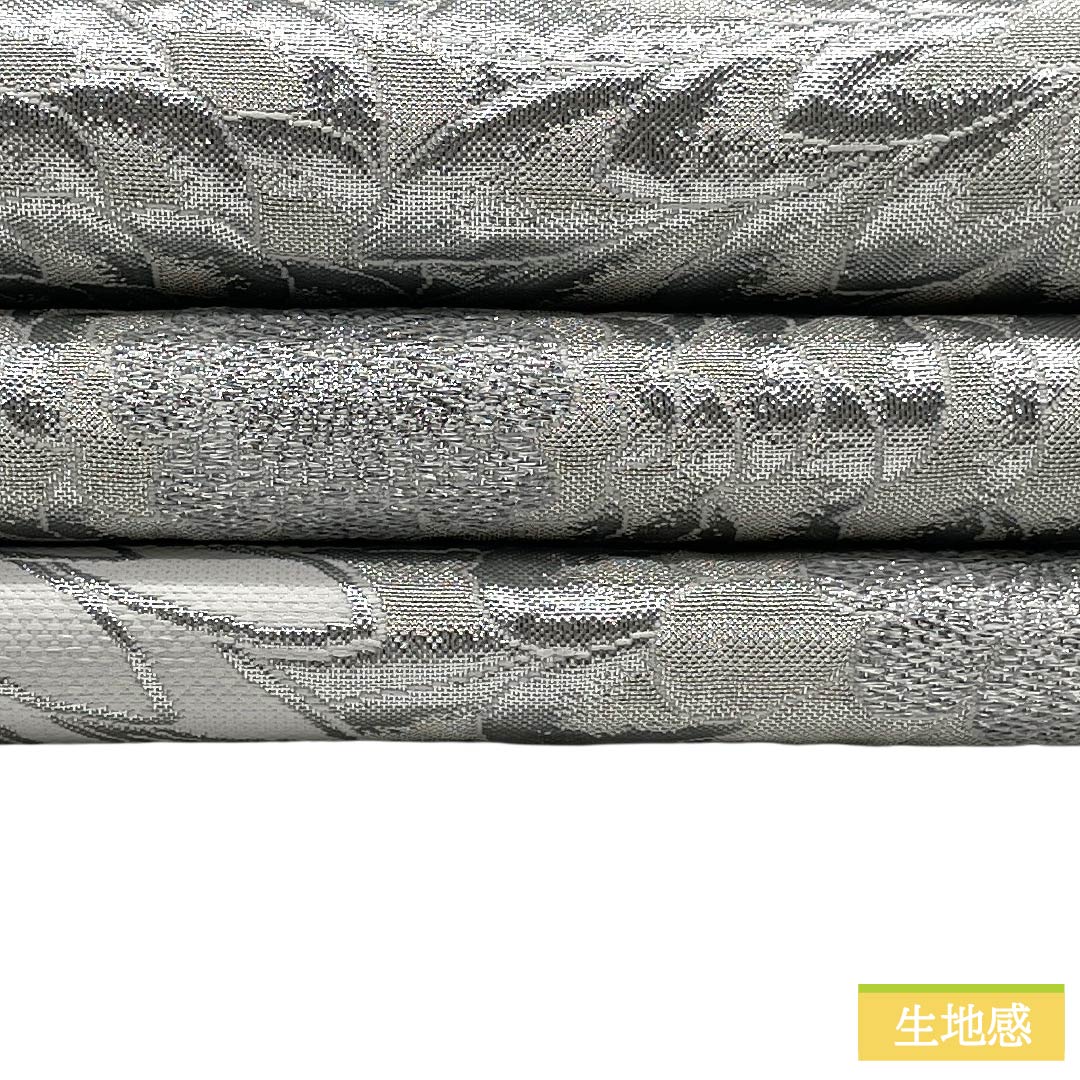 【未仕立】袋帯 正絹 NEWランク 菊 西陣織 ふくれ織 新品未使用品 帯丈449cm 六通 フォーマル 白系 1123018211311