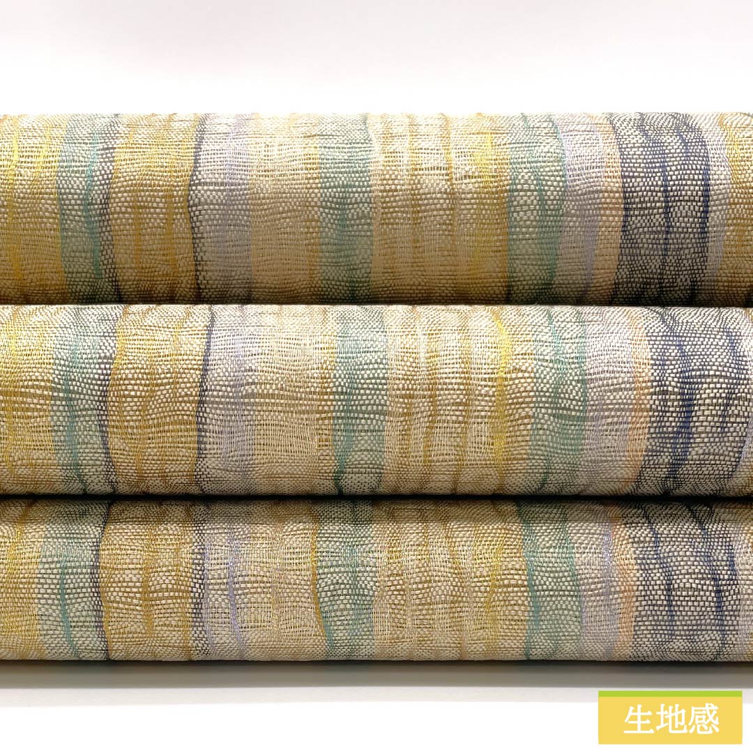 袋帯 正絹 縞 夏帯 帯丈456cm Sランク 全通 セミフォーマル グラデーション系 1123014652499