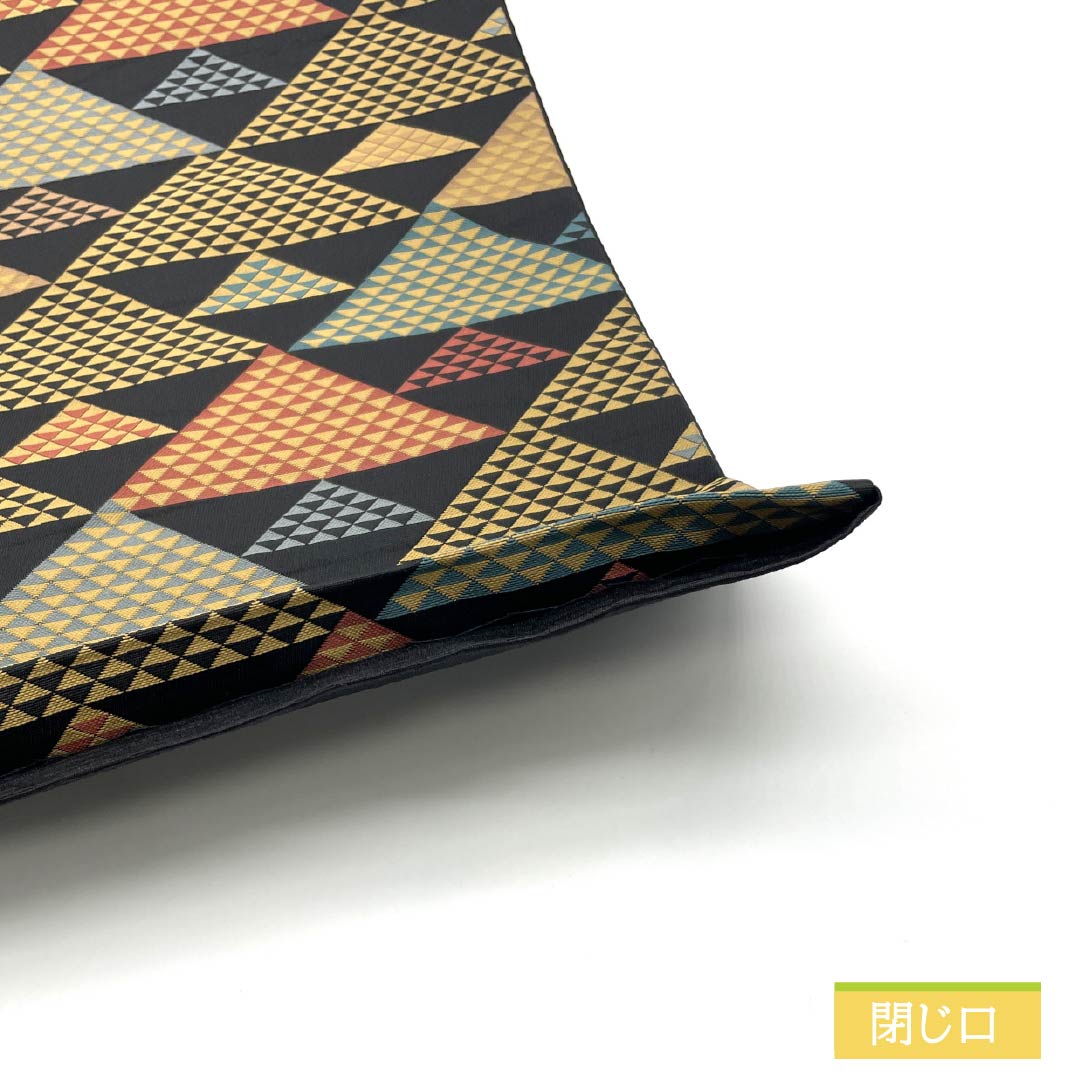 (京袋帯)名古屋帯 ポリエステル Sランク 京袋帯 鱗 帯丈378cm 全通 カジュアル 黒系 1124010912310 開き仕立て