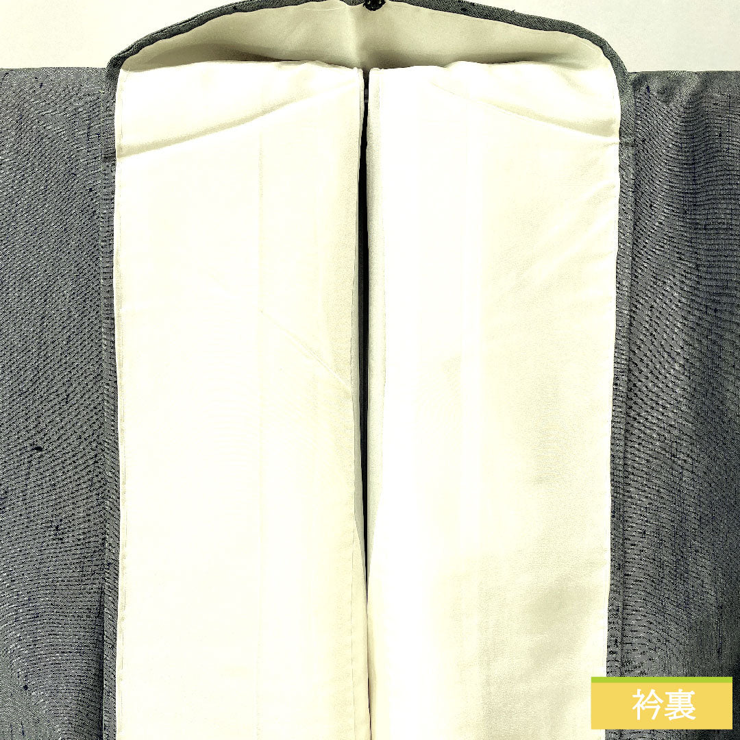 訪問着 正絹 袷 身丈163.5cm 裄丈63.5cm 深川鼠色(ふかがわねずいろ) 紬地 抽象模様 Sランク 緑系 1112005872419