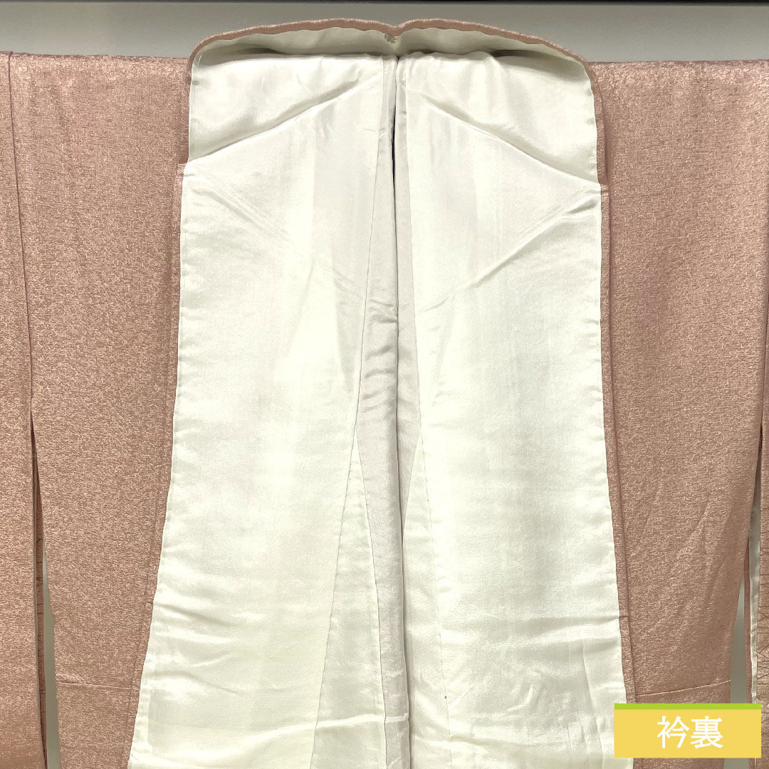 訪問着 正絹 袷 身丈158.5cm 裄丈64.5cm 今様色(いまよういろ) 付下げ 京友禅 刺繍 一つ紋 沢瀉 Aランク ピンク系 1112004633313