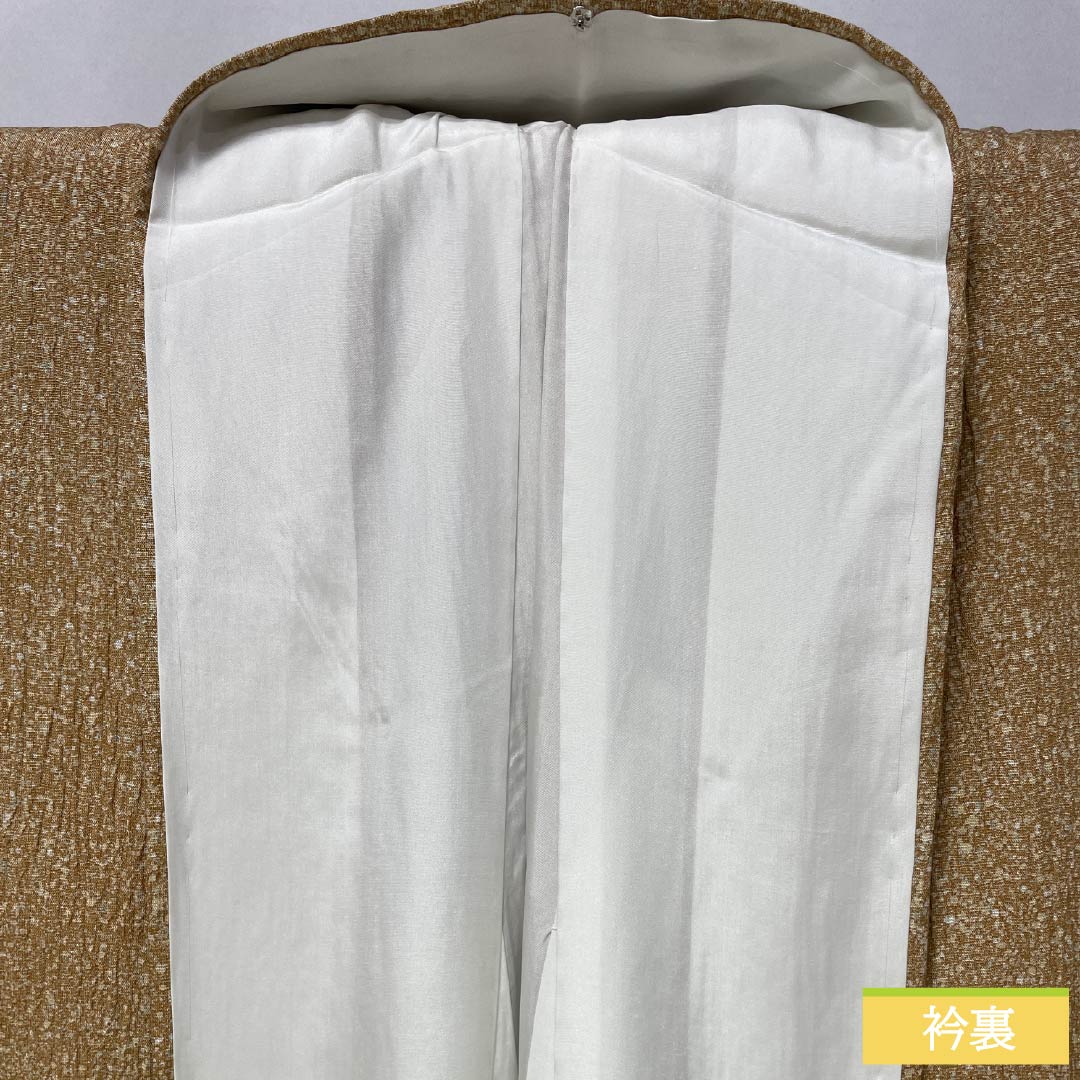 小紋 正絹 身丈158cm 裄丈63.5cm 袷 山吹鼠色(やまぶきねずいろ) タタキ染 Sランク ベージュ系 1115005852325