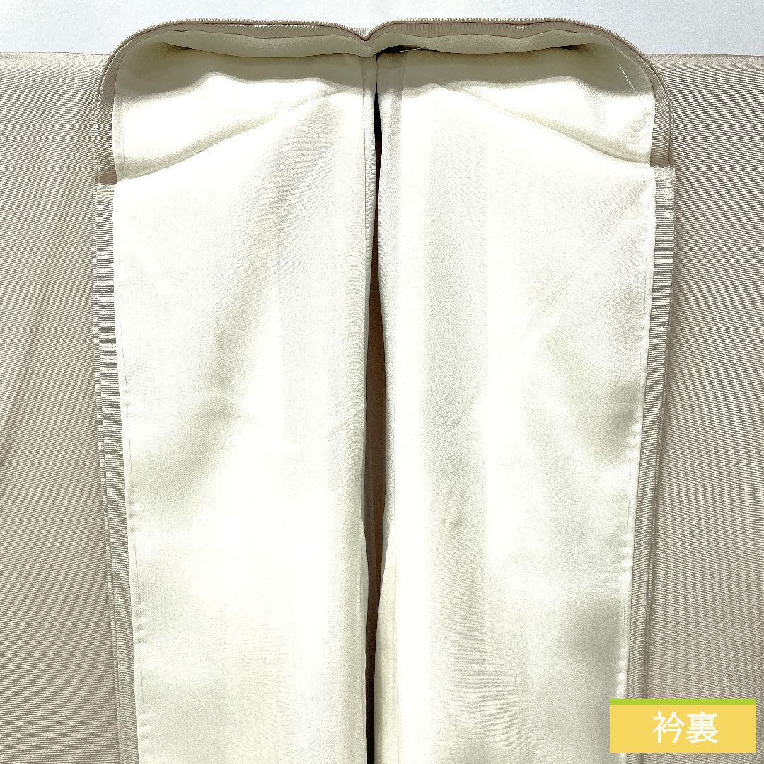 訪問着 正絹 袷 身丈167.5cm 裄丈66.5cm 生成り色(きなりいろ) 京友禅 吉祥文様 付下げ Aランク グレー系 1112005703522