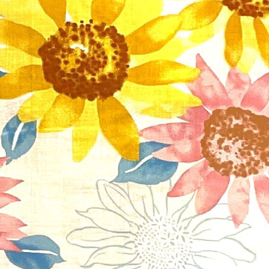 浴衣 向日葵 木綿 Sランク 単衣 身丈163cm 裄丈67cm 白系 1118000852411