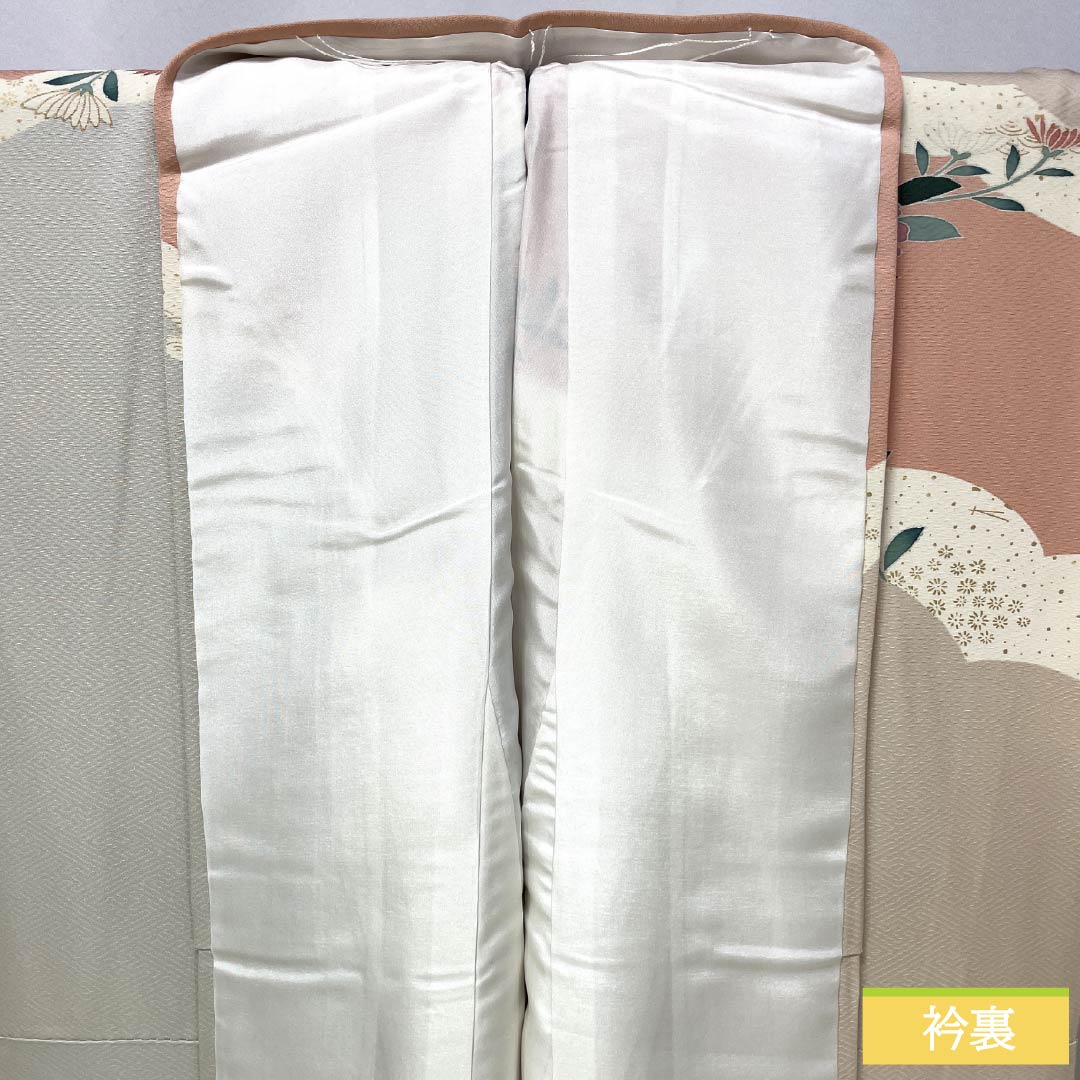 訪問着 正絹 Aランク 袷 身丈159.5cm 裄丈66cm 東雲色(しののめいろ) 京友禅 菊 紗綾形 ピンク系 1112007353313