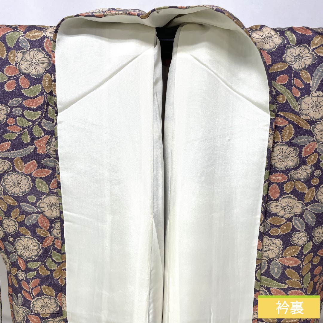 小紋 正絹 Aランク 身丈163cm 裄丈68cm 袷 中紫色(なかのむらさきいろ) 辻ヶ花 紫系 1115007723420