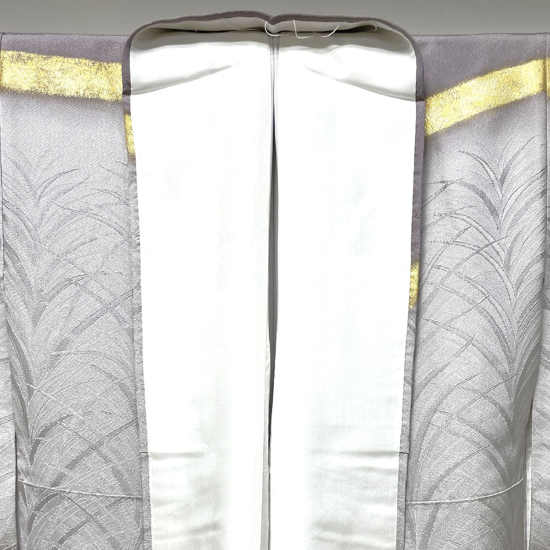 訪問着 正絹 袷 身丈150cm 裄丈62cm 雲井鼠色 大王松 作家物 しつけ糸付き 未使用品 Sランク グレー系 1112002892122