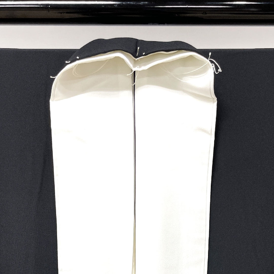 黒留袖 身丈154.5cm 裄丈62cm 袷 京友禅 風景模様 糸輪に覗き木瓜 正絹 Aランク 五つ紋 黒系 1111000883210
