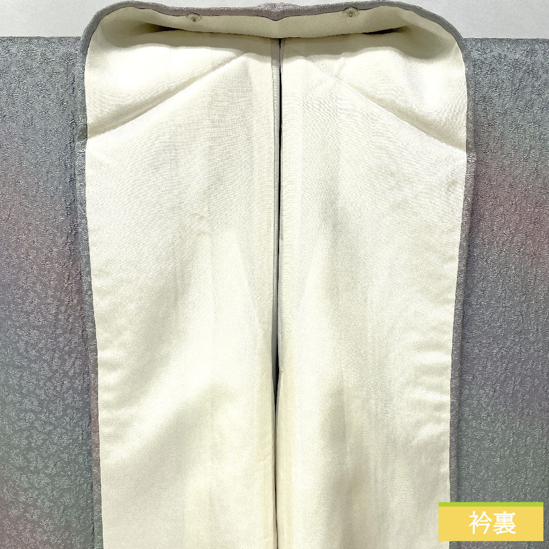 小紋 正絹 身丈156.5cm 裄丈63.5cm 袷 ボカシ染 一つ紋 丸に抱き茗荷 Aランク グラデーション系 1115004783399