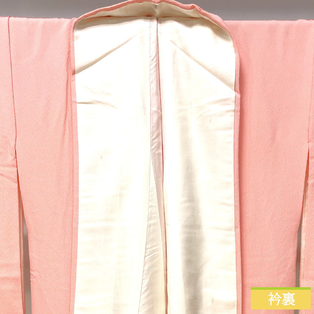 Plain color, pure silk, length 163cm, sleeve length 66cm, Shinonome color, Chayatsuji pattern, lined, no crest, A rank, pink, 1114001383413