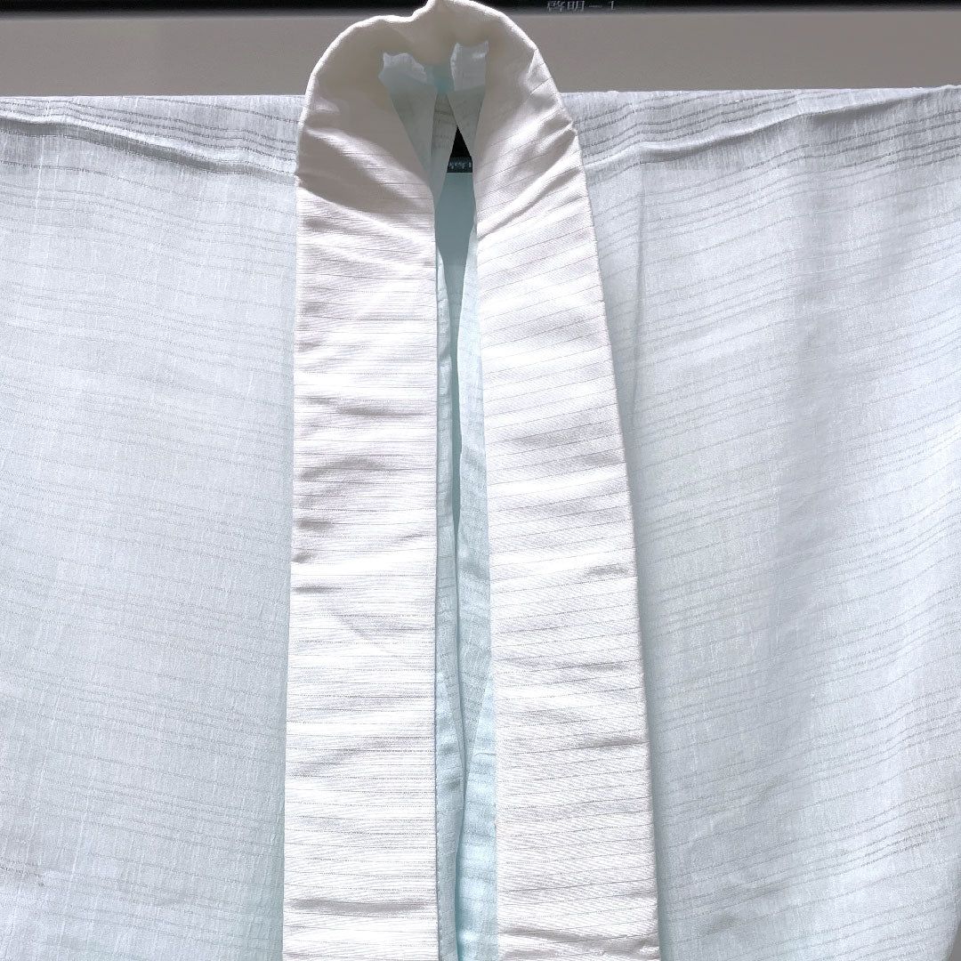 夏物 ポリエステル 長襦袢 身丈131.5cm 裄丈65.5cm 藍白色(あいじろいろ) 洗える着物 絽 Aランク 水色系 1132001803124