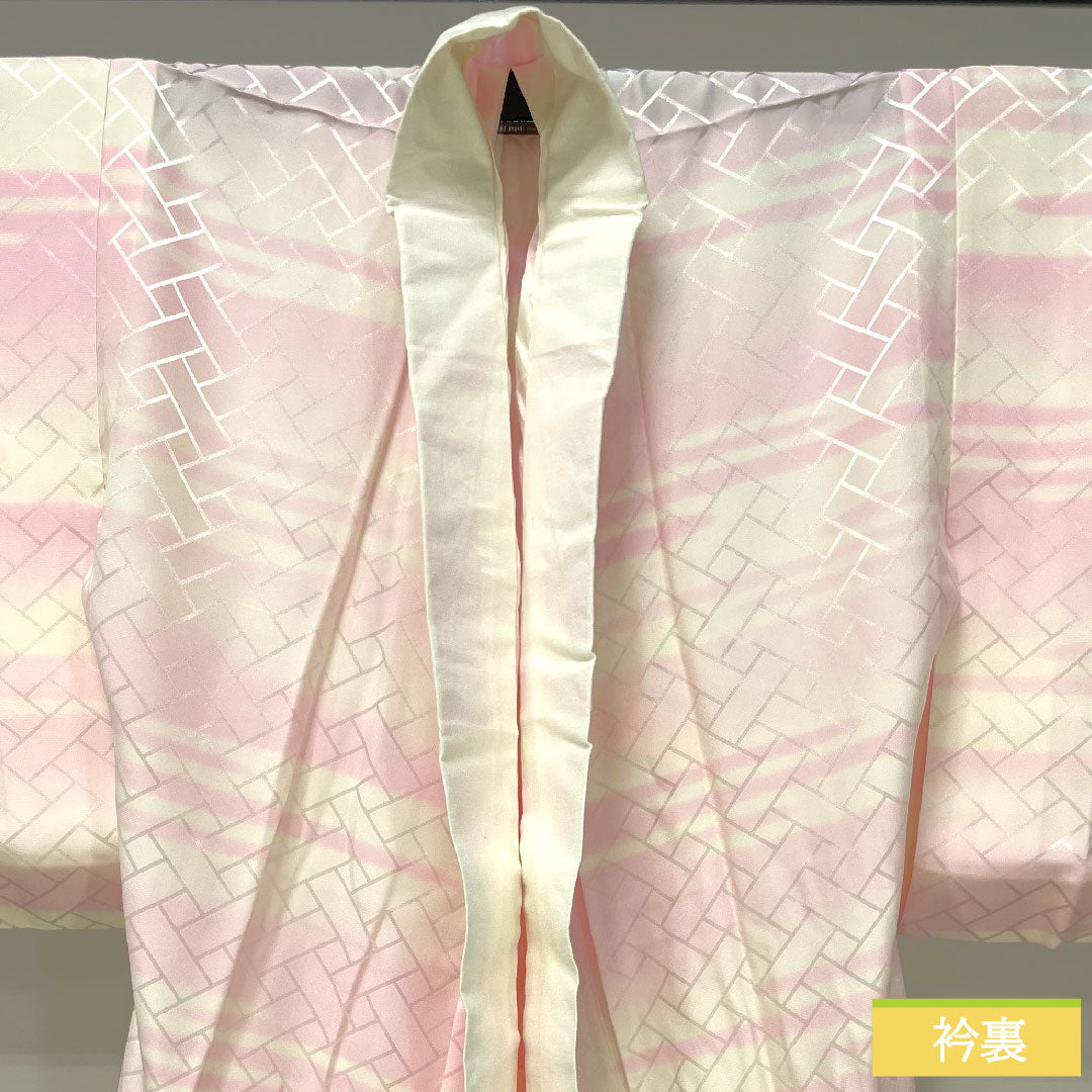 長襦袢 正絹 身丈126cm 裄丈63cm 単衣 ボカシ染 身上げ有り Sランク ピンク系 1129000652313