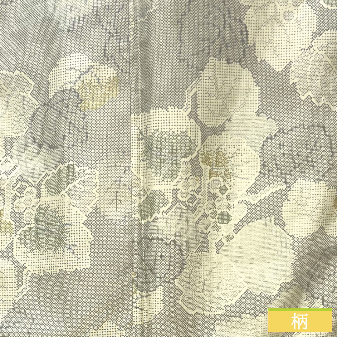 小紋 正絹 身丈166cm 裄丈70.5cm 袷 絹鼠色(きぬねずいろ) 蔦 Aランク グレー系 1115004123522